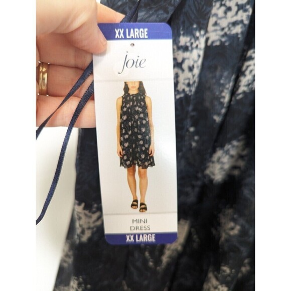 JOIE Dress Women Plus Size XXL Blue Baltic Print Sleeveless Chiffon Babydoll NWT - Picture 12 of 12
